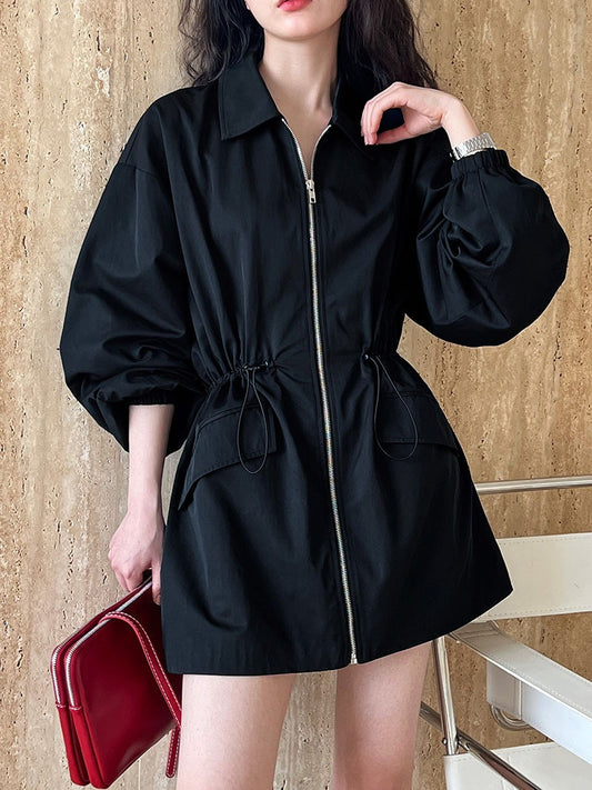 Dominanta Utility Chic – Drawstring Trench Coat