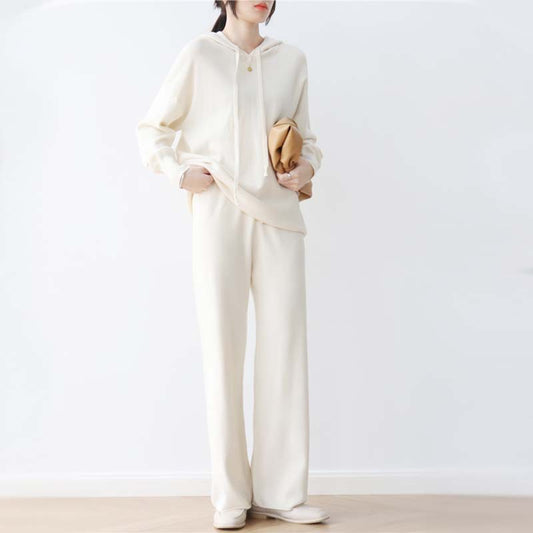 Autumn Knitted Hooded Two-Piece Set