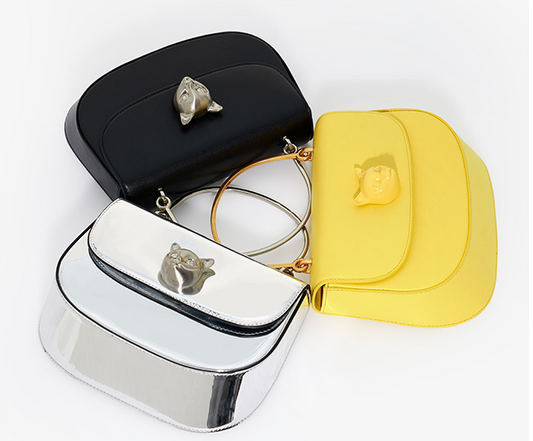 Leather Light Luxury Cat Head Single Shoulder Saddle Bag